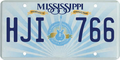 MS license plate HJI766