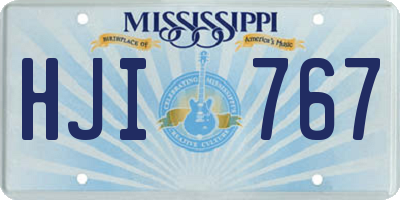 MS license plate HJI767