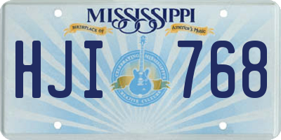 MS license plate HJI768