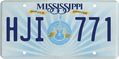 MS license plate HJI771