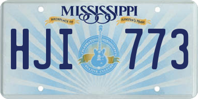 MS license plate HJI773