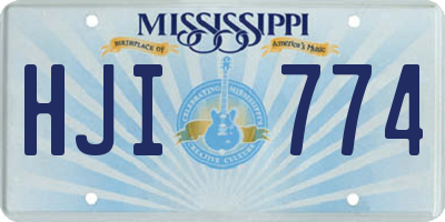 MS license plate HJI774