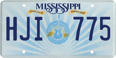 MS license plate HJI775