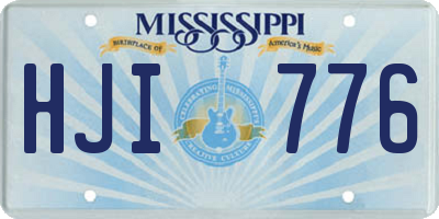 MS license plate HJI776