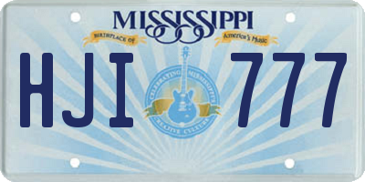 MS license plate HJI777