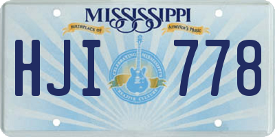 MS license plate HJI778