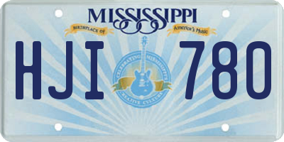 MS license plate HJI780