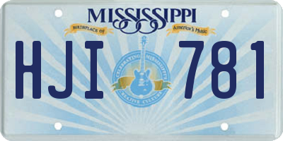MS license plate HJI781