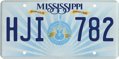 MS license plate HJI782
