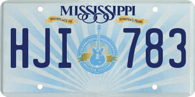 MS license plate HJI783