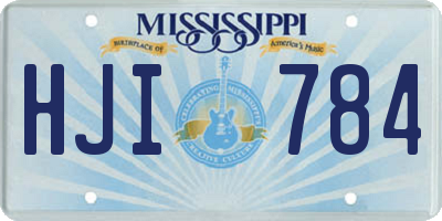MS license plate HJI784