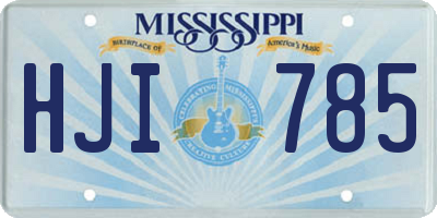 MS license plate HJI785