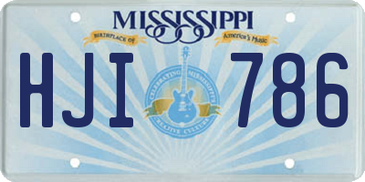 MS license plate HJI786