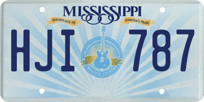 MS license plate HJI787