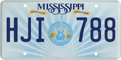 MS license plate HJI788