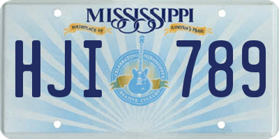 MS license plate HJI789
