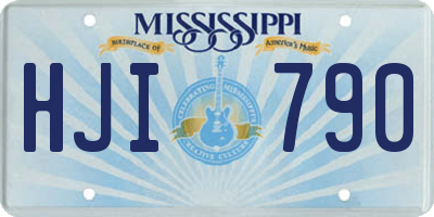 MS license plate HJI790