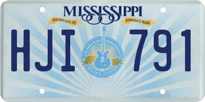 MS license plate HJI791