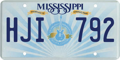 MS license plate HJI792