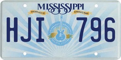 MS license plate HJI796
