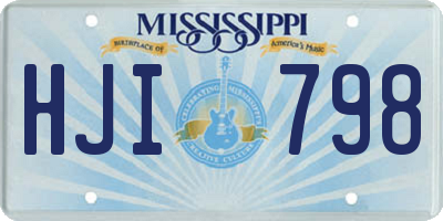 MS license plate HJI798