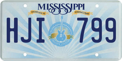 MS license plate HJI799