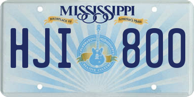 MS license plate HJI800