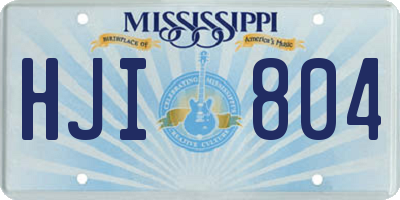 MS license plate HJI804