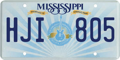 MS license plate HJI805