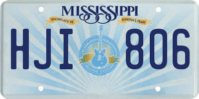 MS license plate HJI806