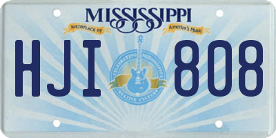 MS license plate HJI808