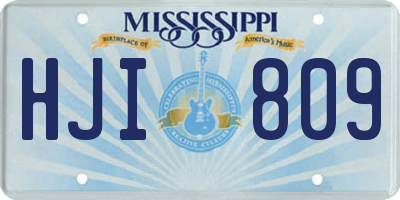 MS license plate HJI809