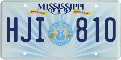 MS license plate HJI810
