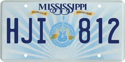 MS license plate HJI812