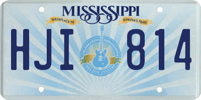 MS license plate HJI814