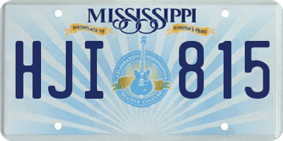 MS license plate HJI815