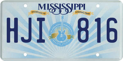 MS license plate HJI816
