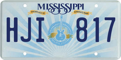 MS license plate HJI817