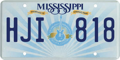 MS license plate HJI818