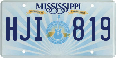 MS license plate HJI819