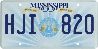 MS license plate HJI820