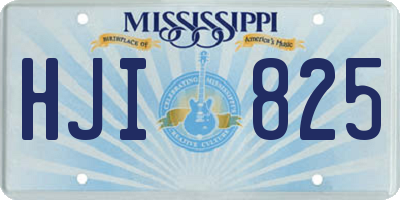 MS license plate HJI825