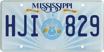 MS license plate HJI829