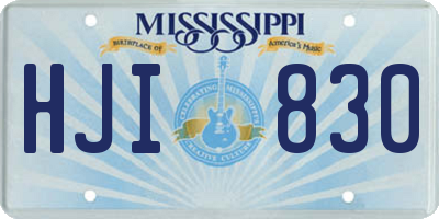 MS license plate HJI830