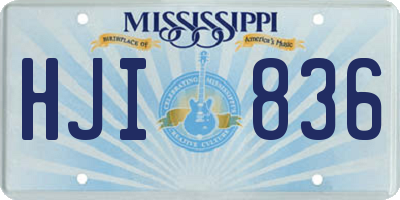 MS license plate HJI836