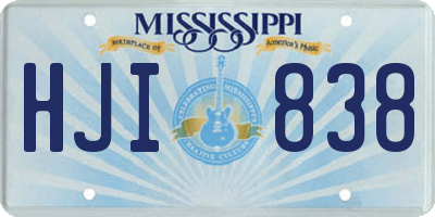 MS license plate HJI838
