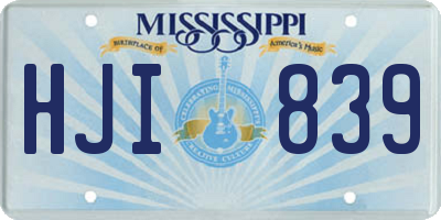 MS license plate HJI839