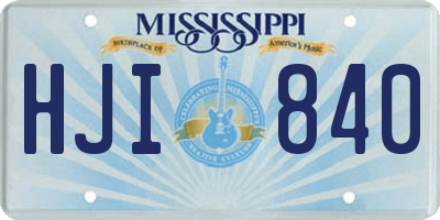 MS license plate HJI840