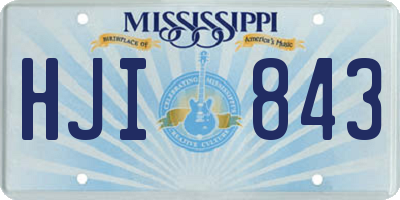 MS license plate HJI843