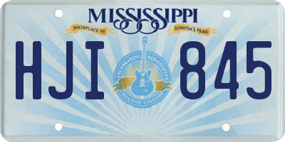 MS license plate HJI845